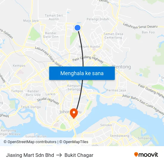 Jiaxing Mart Sdn Bhd to Bukit Chagar map