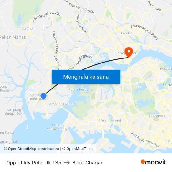 Opp Utility Pole Jtk 135 to Bukit Chagar map
