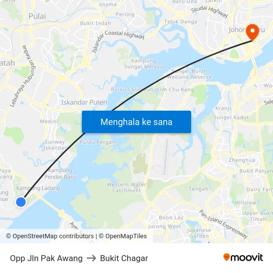 Opp Jln Pak Awang to Bukit Chagar map