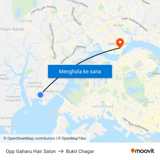 Opp Gaharu Hair Salon to Bukit Chagar map
