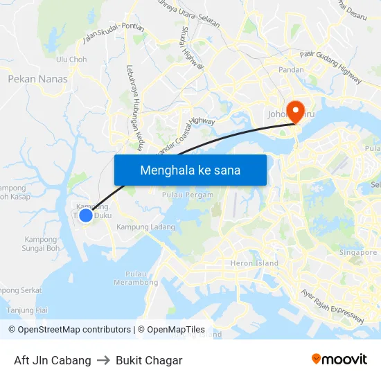 Aft Jln Cabang to Bukit Chagar map