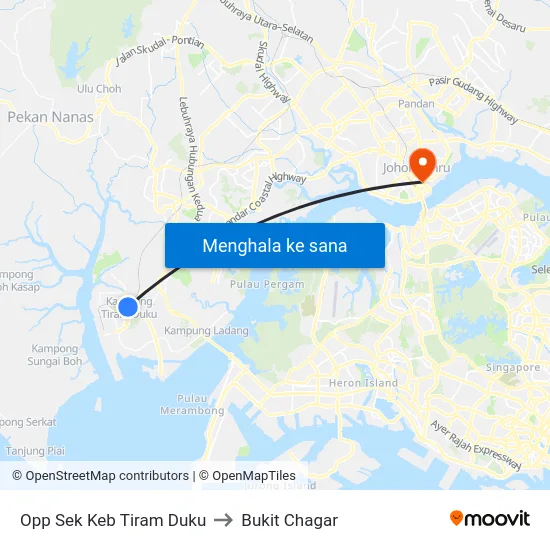 Opp Sek Keb Tiram Duku to Bukit Chagar map
