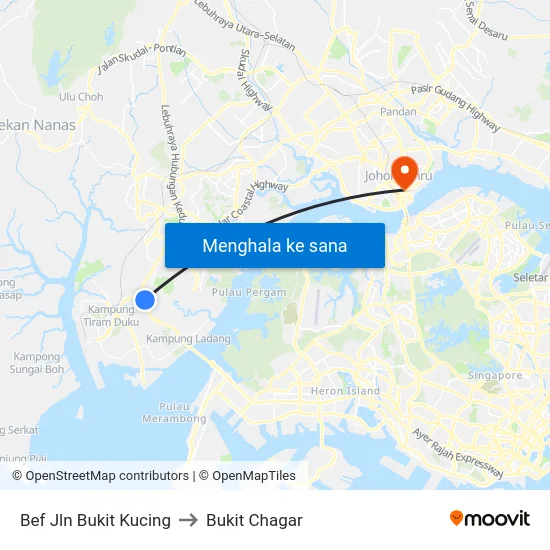 Bef Jln Bukit Kucing to Bukit Chagar map
