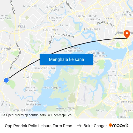 Opp Pondok Polis Leisure Farm Resort to Bukit Chagar map