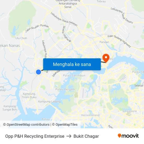 Opp P&H Recycling Enterprise to Bukit Chagar map