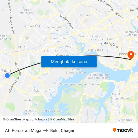 Aft Persiaran Mega to Bukit Chagar map