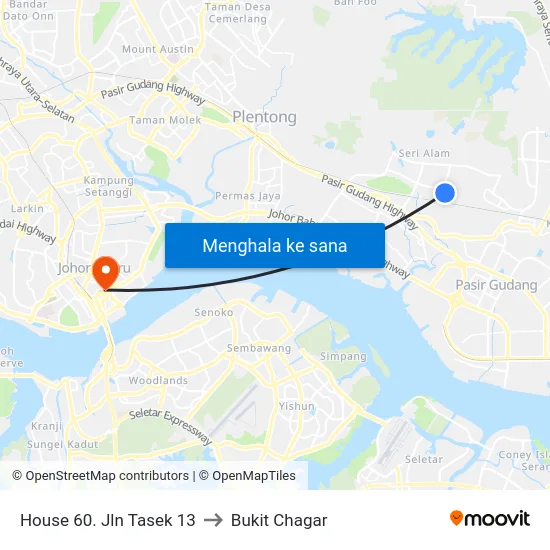 House 60. Jln Tasek 13 to Bukit Chagar map