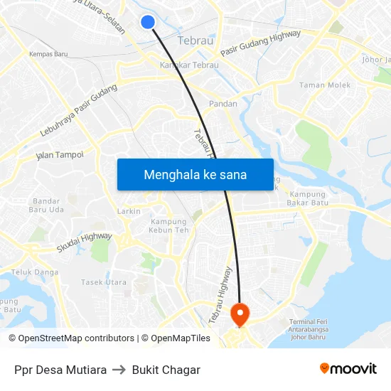 Ppr Desa Mutiara to Bukit Chagar map