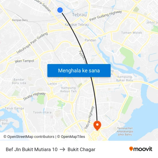 Bef Jln Bukit Mutiara 10 to Bukit Chagar map
