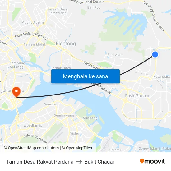 Taman Desa Rakyat Perdana to Bukit Chagar map