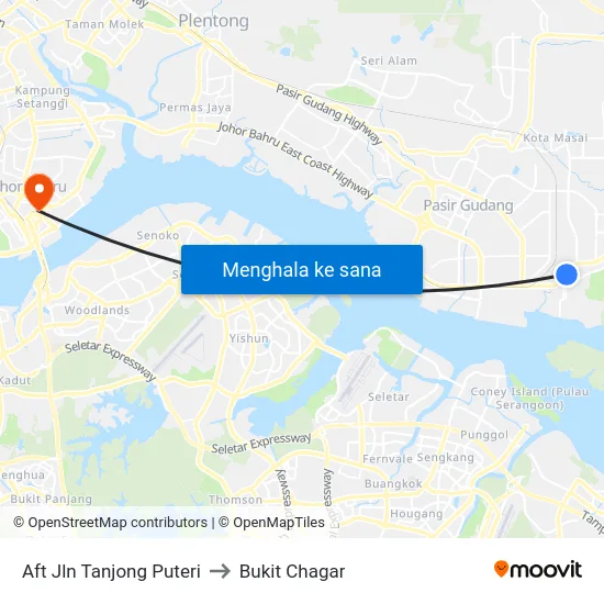 Aft Jln Tanjong Puteri to Bukit Chagar map