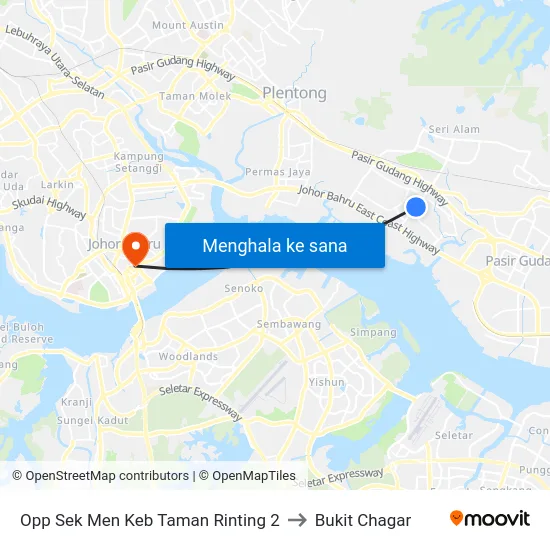 Opp Sek Men Keb Taman Rinting 2 to Bukit Chagar map