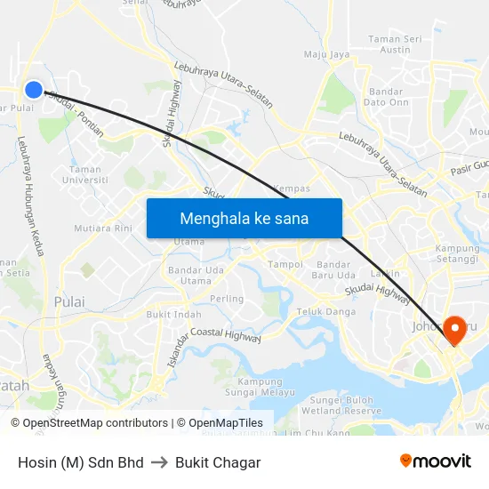 Hosin (M) Sdn Bhd to Bukit Chagar map