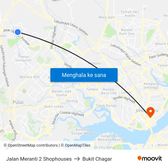 Jalan Meranti 2 Shophouses to Bukit Chagar map