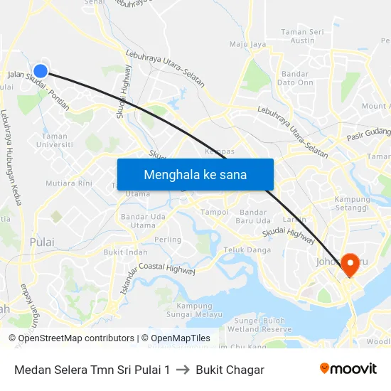 Medan Selera Tmn Sri Pulai 1 to Bukit Chagar map