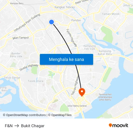 F&N to Bukit Chagar map