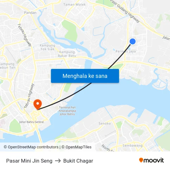 Pasar Mini Jin Seng to Bukit Chagar map