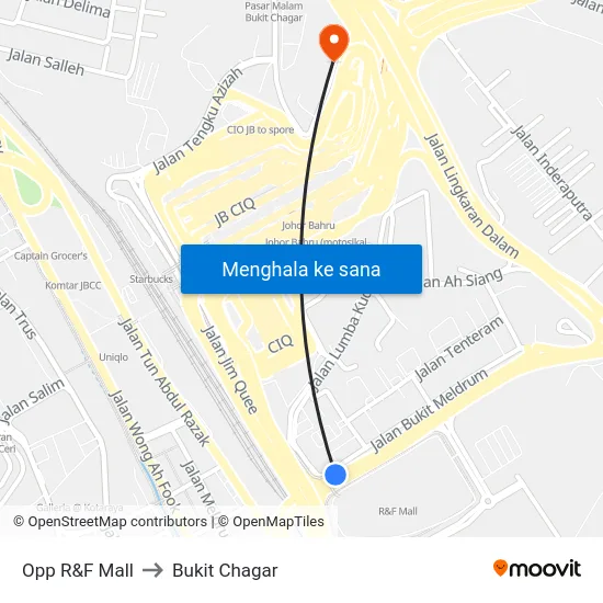 Opp R&F Mall to Bukit Chagar map