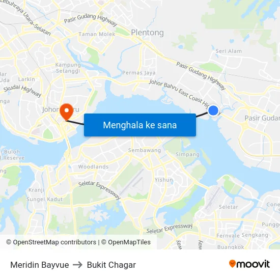 Meridin Bayvue to Bukit Chagar map