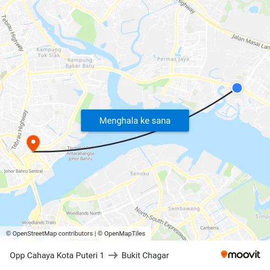 Opp Cahaya Kota Puteri 1 to Bukit Chagar map