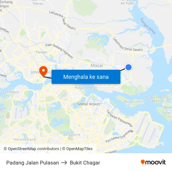 Padang Jalan Pulasan to Bukit Chagar map
