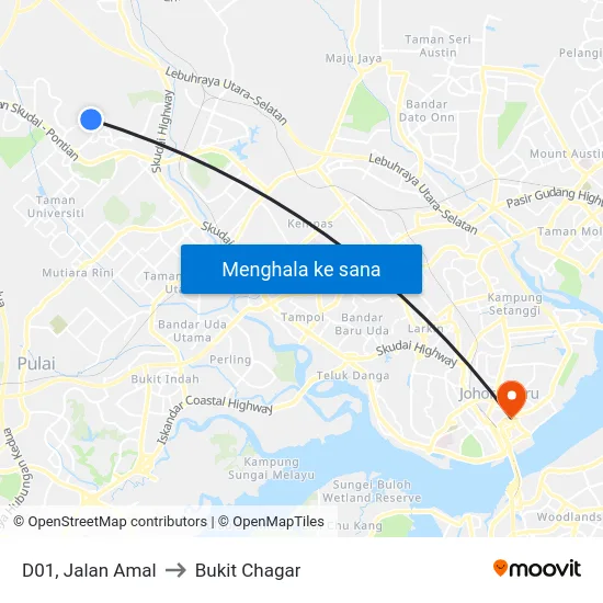 D01, Jalan Amal to Bukit Chagar map