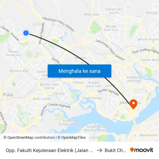 Opp. Fakulti Kejuteraan Elektrik (Jalan Kempas 1) to Bukit Chagar map