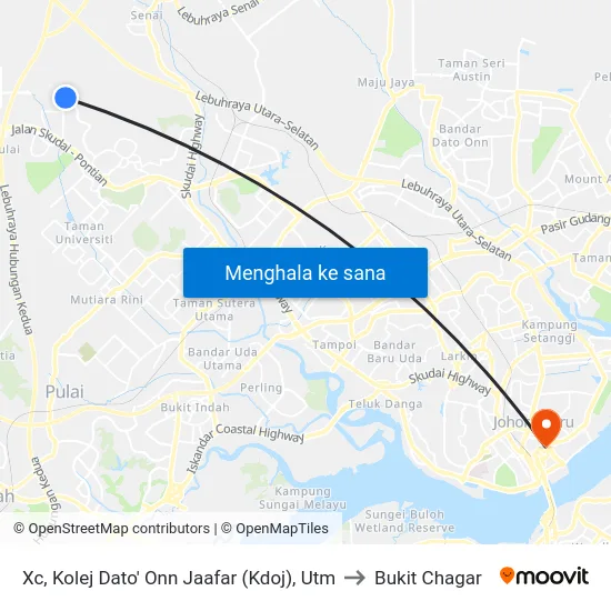 Xc, Kolej Dato' Onn Jaafar (Kdoj), Utm to Bukit Chagar map