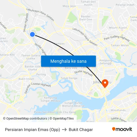 Persiaran Impian Emas (Opp) to Bukit Chagar map
