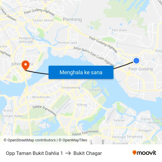 Opp Taman Bukit Dahlia 1 to Bukit Chagar map