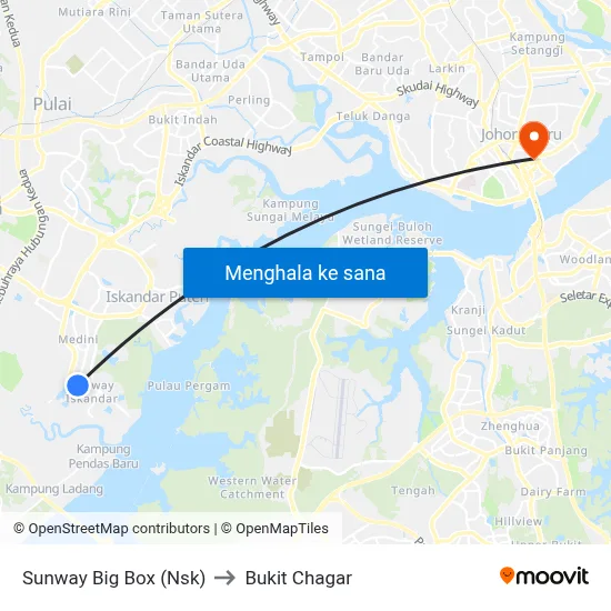 Sunway Big Box (Nsk) to Bukit Chagar map