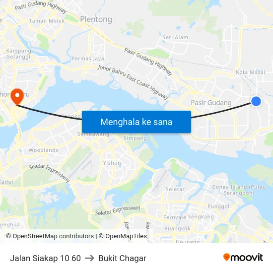 Jalan Siakap 10 60 to Bukit Chagar map