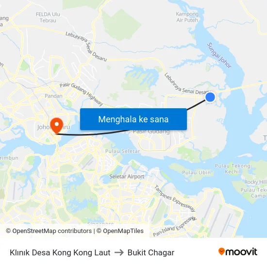 Klınık Desa Kong Kong Laut to Bukit Chagar map