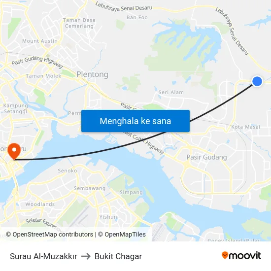 Surau Al-Muzakkır to Bukit Chagar map