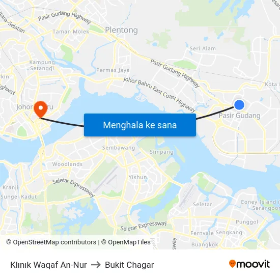 Klınık Waqaf An-Nur to Bukit Chagar map