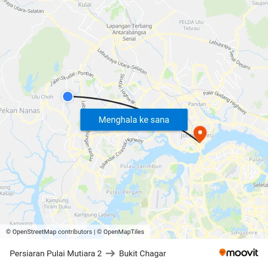 Persiaran Pulai Mutiara 2 to Bukit Chagar map