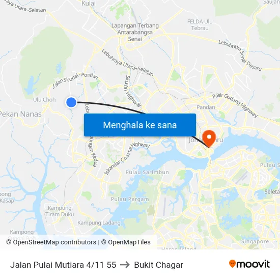 Jalan Pulai Mutiara 4/11 55 to Bukit Chagar map
