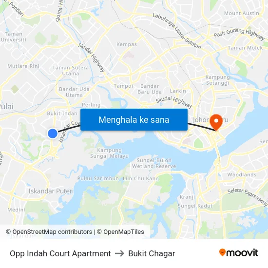 Opp Indah Court Apartment to Bukit Chagar map