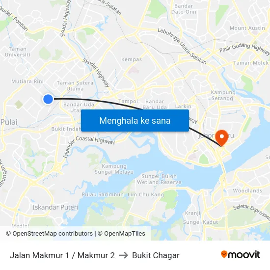 Jalan Makmur 1 / Makmur 2 to Bukit Chagar map