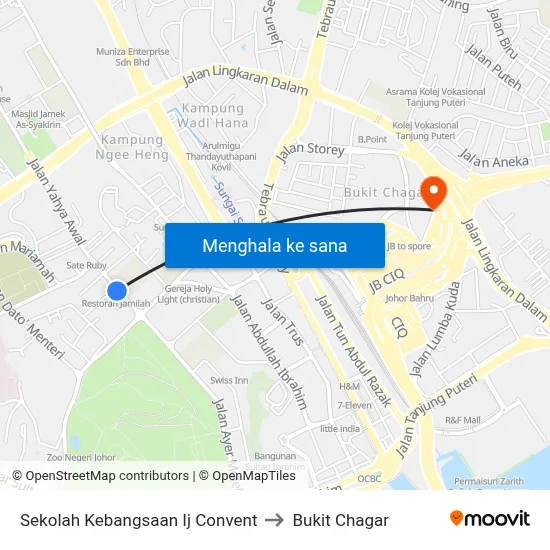 Sekolah Kebangsaan Ij Convent to Bukit Chagar map