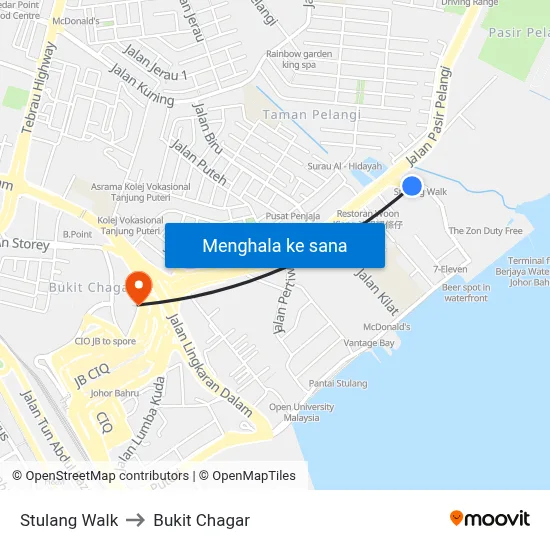 Stulang Walk to Bukit Chagar map