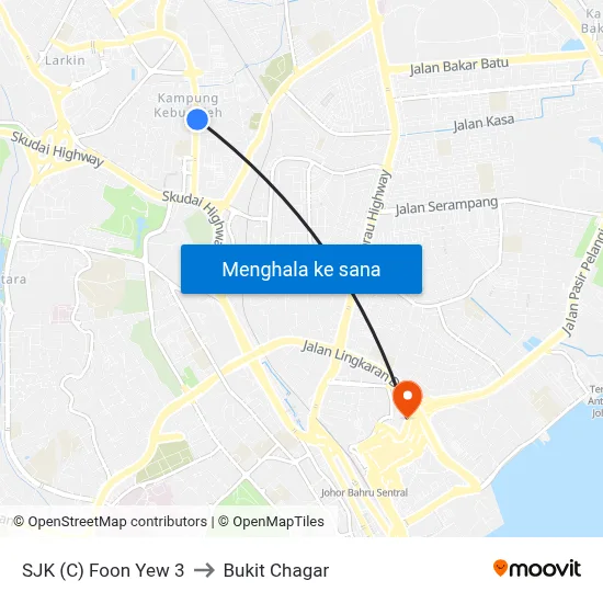 SJK (C) Foon Yew 3 to Bukit Chagar map