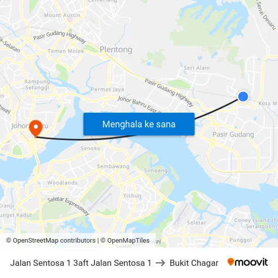 Jalan Sentosa 1 3aft Jalan Sentosa 1 to Bukit Chagar map