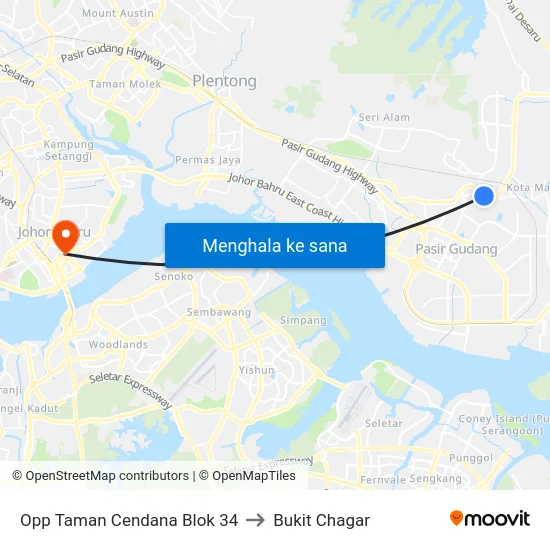 Opp Taman Cendana Blok 34 to Bukit Chagar map