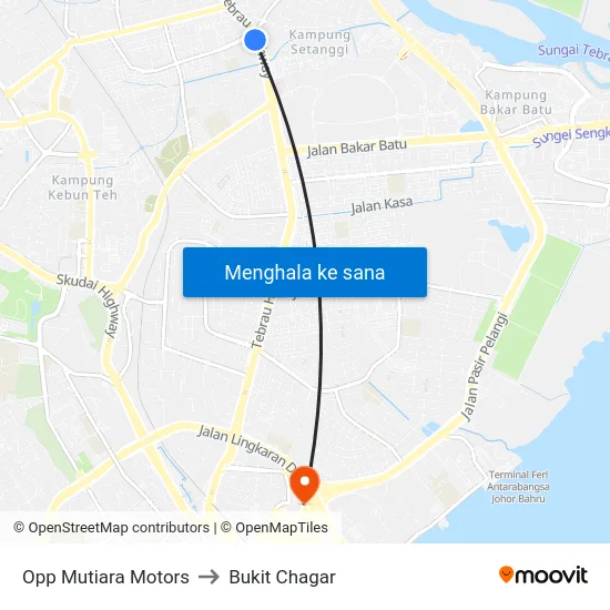 Opp Mutiara Motors to Bukit Chagar map
