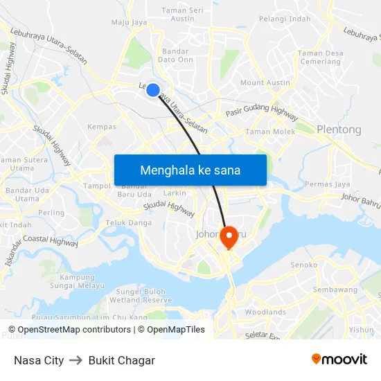 Nasa City to Bukit Chagar map