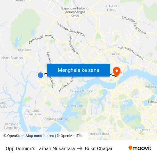 Opp Domino's Taman Nusantara to Bukit Chagar map