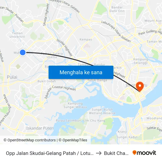 Opp Jalan Skudai-Gelang Patah / Lotus Mu to Bukit Chagar map