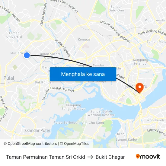 Taman Permainan Taman Sri Orkid to Bukit Chagar map