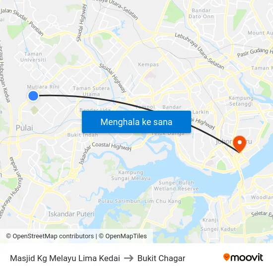 Masjid Kg Melayu Lima Kedai to Bukit Chagar map